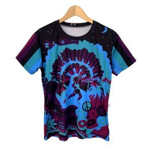 Allegheny Mens Size S Psychedelic Pacific Beach Colorful Graphic Running Tee